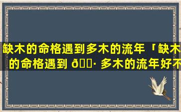 缺木的命格遇到多木的流年「缺木的命格遇到 🌷 多木的流年好不好」